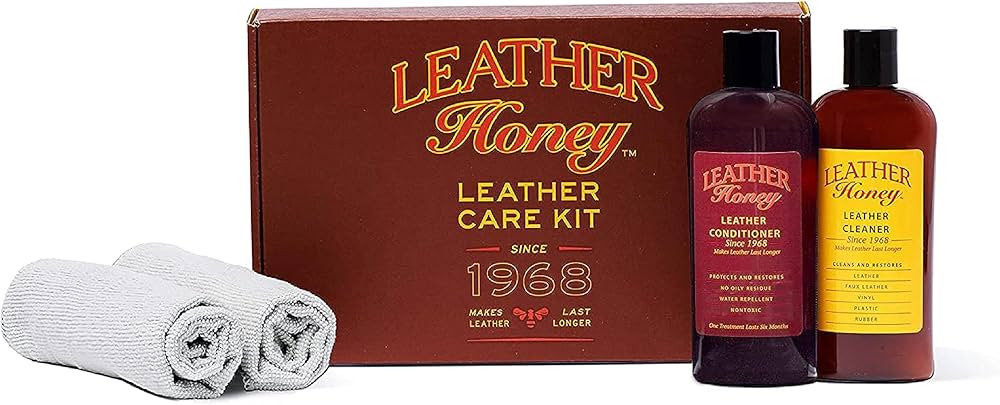 Leather Honey Complete Leather Care Kit: Cleaner, Conditioner, 2 Cloths. Non-Toxic Leather Care M... | Amazon (US)