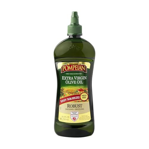 Pompeian Easy Squeeze Robust Extra Virgin Olive Oil - 25.4 Fl Oz - First Cold Pressed Olive Oil for Cooking - Full-Bodied Taste for Dressings and Marinades - Single Squeeze Bottle | Amazon (US)