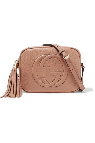 Gucci - Soho Disco Textured-leather Shoulder Bag - Sand | NET-A-PORTER (US)