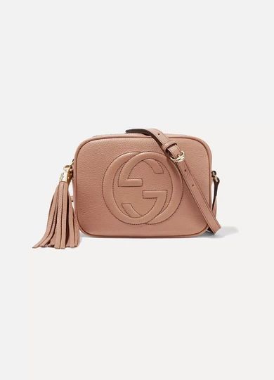 Gucci - Soho Disco Textured-leather Shoulder Bag - Sand | NET-A-PORTER (US)