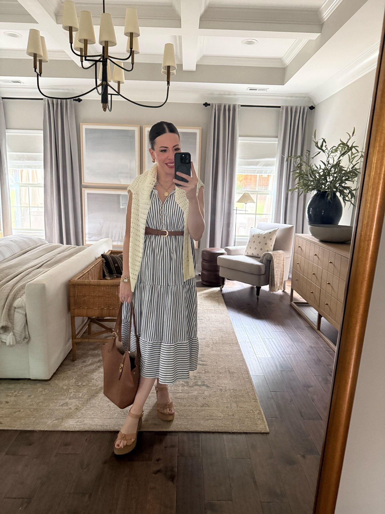 Farmers Market Outfit of the Day.

Crochet cardigan, stripped a line dress, neutral mom outfit, easy mom outfit

#LTKmomlife #LTKOver40 #LTKWorkwear