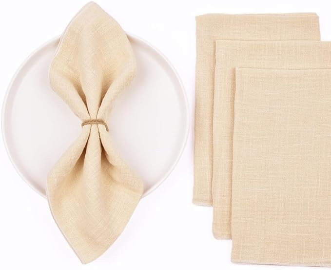 Joanlody Handmade Cloth Napkins Easter Spring Rustic Cotton Linen Napkins 16.5x16.5 Inches Washab... | Amazon (US)