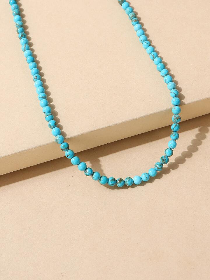 1pc Elegant Natural Stone Beaded Necklace, Suitable For Women Daily, Party And Vacation Wear. Nat... | SHEIN