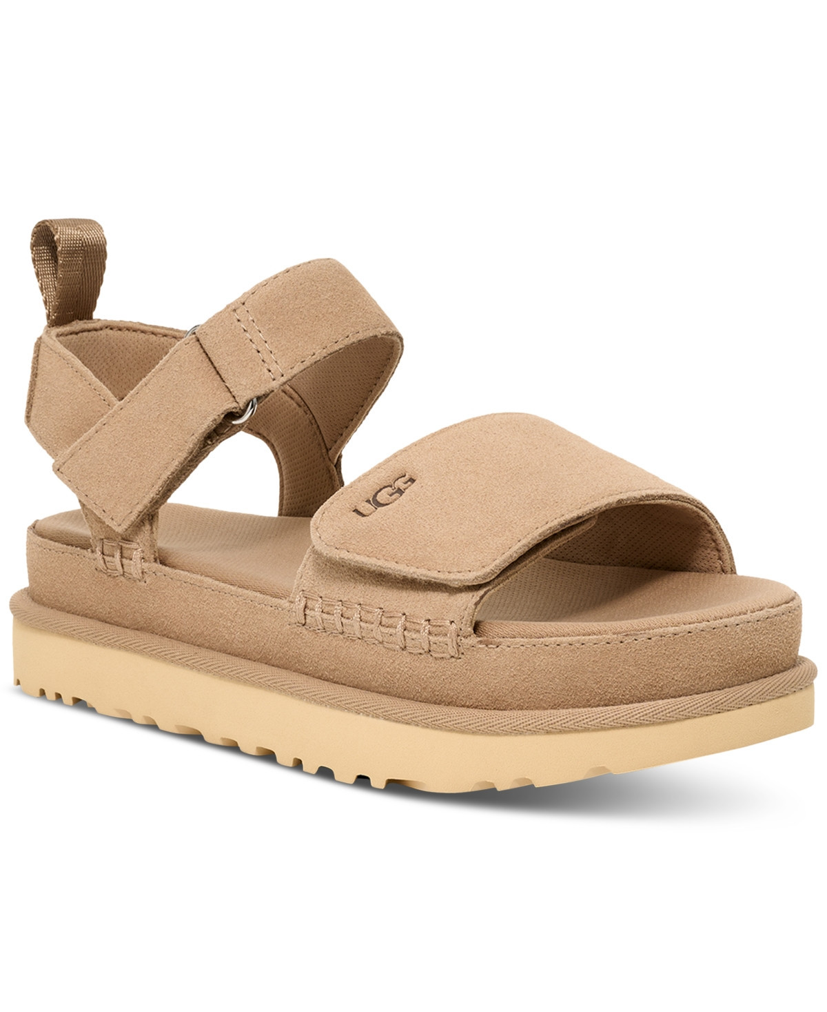 Ugg Women's Goldenstar Flat Platform Lug-Sole Sandals - Sand | Macy's