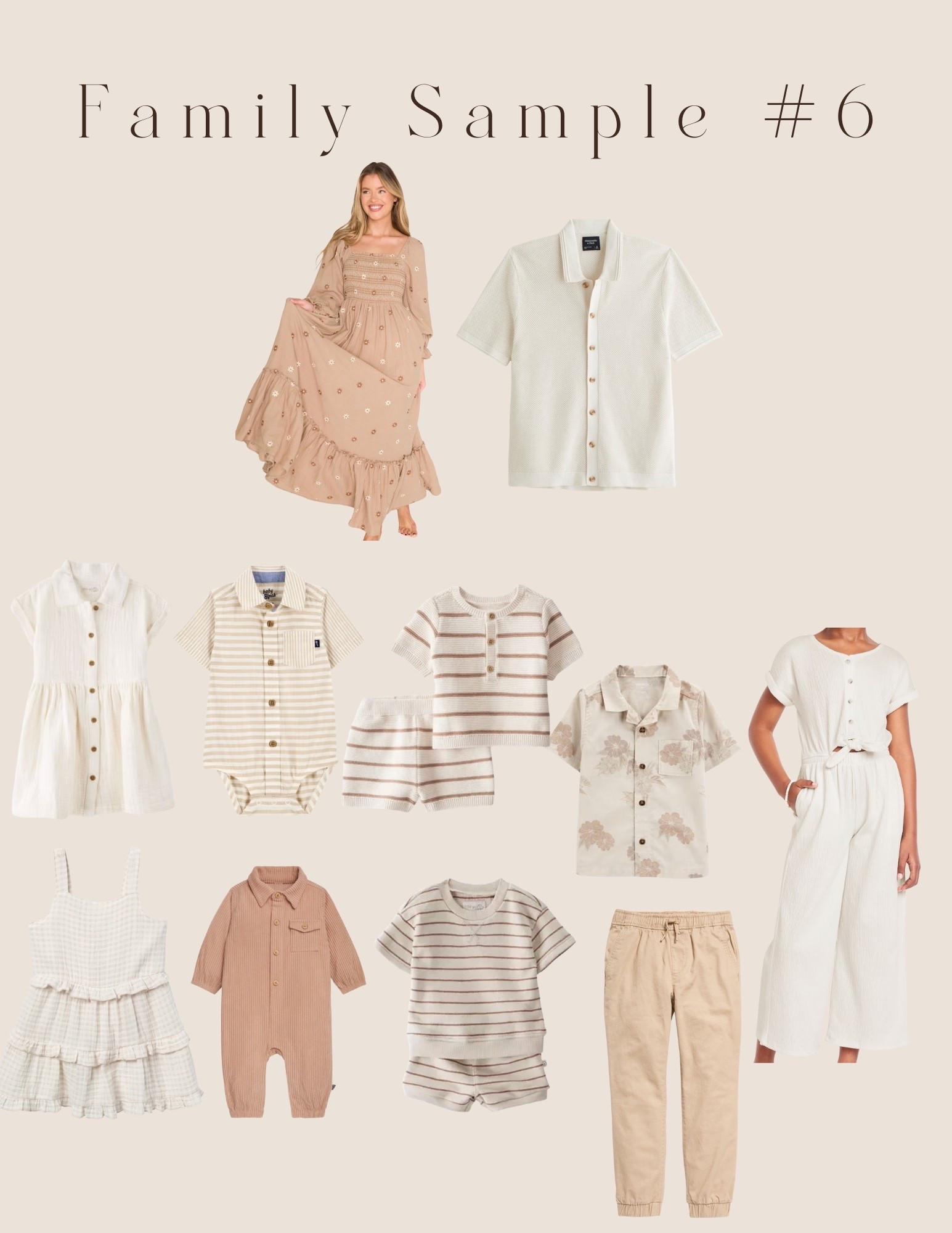 Check out my Spring/Summer sample styling for a neutral  themed family photo session! Includes outfits for mom, dad, baby, toddlers, and older girls and boys! The dress for mom is bump friendly and nursing friendly but you def don't have to be pregnant or breastfeeding to rock it!!

As an Asheville, NC Family Photographer, I try to style families in a way that will look cohesive without matching and will photograph beautifully for bright and elegant images!

Explore my work here!
www.rachelmariephotos.com and @rachelmarie.photo

#LTKKids #LTKBump #LTKFamily