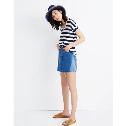 Rigid Denim A-Line Mini Skirt: Pieced Edition | Madewell
