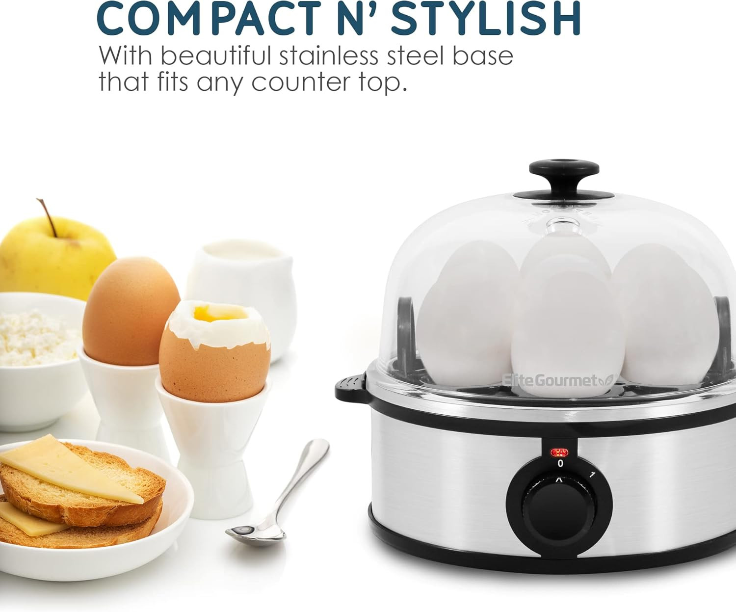 Elite Gourmet EGC648 Easy Electric Poacher, Omelet Eggs & Soft, Medium, Hard-Boiled Egg Boiler Co... | Amazon (US)