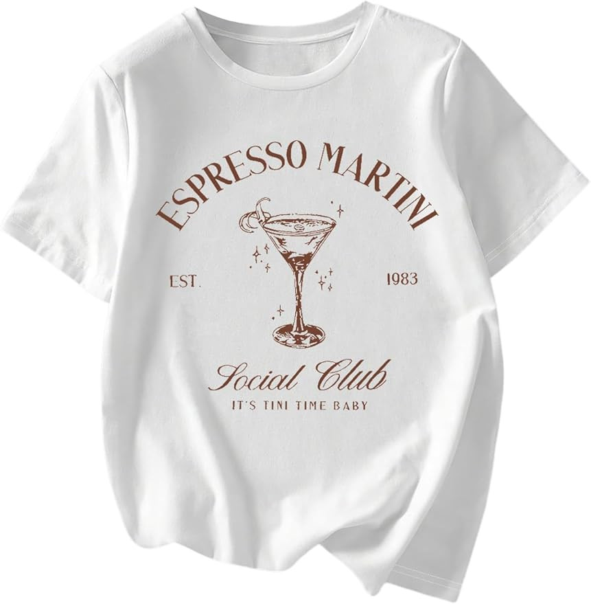 Women's Graphic Letter Tee Crew Neck Drop Shoulder Trendy Summer T Shirt Short Sleeve Vintage Car... | Amazon (US)