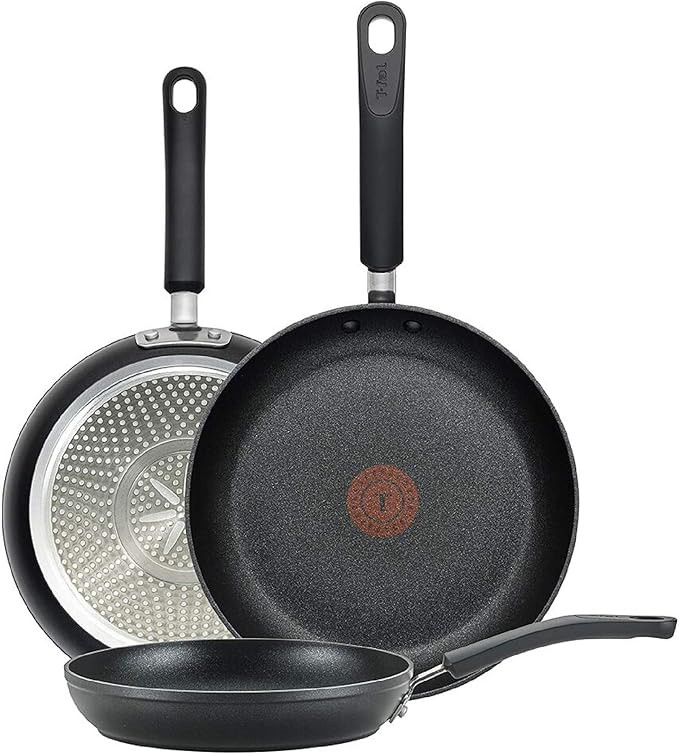 T-fal E938S3 Professional Total Nonstick Thermo-Spot Heat Indicator Fry Pan Cookware Set, 3-Piece... | Amazon (US)