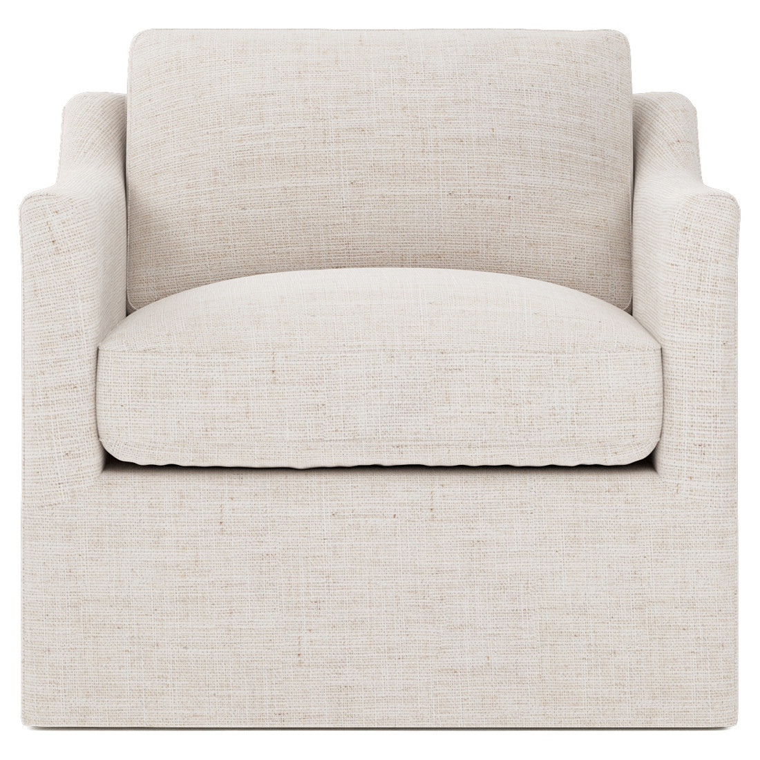 Madeline Heathered Cream Swivel Chair | Kathy Kuo Home