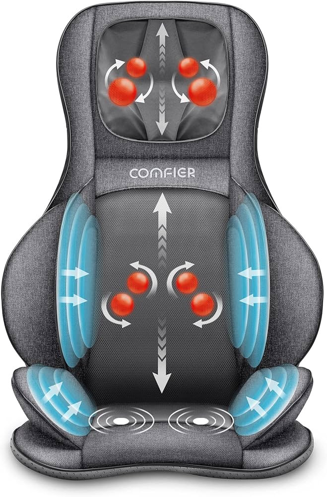 COMFIER Neck Back Massager with Heat, Compression 2D/3D Shiatsu Massager Chair Pad, Multiple Sett... | Amazon (US)