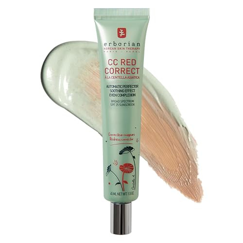Erborian CC Red Correct - Skincare-First Green Color Corrector with Centella Asiatica, Illuminating Color Corrector with Redness Coverage & SPF 25 - Cica, Korean Skincare, 1.5 Oz | Amazon (US)