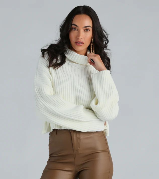 Let's Get Together Turtleneck Crop Sweater | Windsor Stores