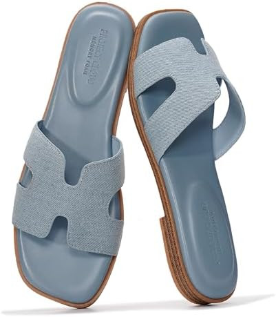 Project Cloud 100% Genuine Leather Sandals for Women 2026 - Fashion Flat Womens Sandals with Memo... | Amazon (US)