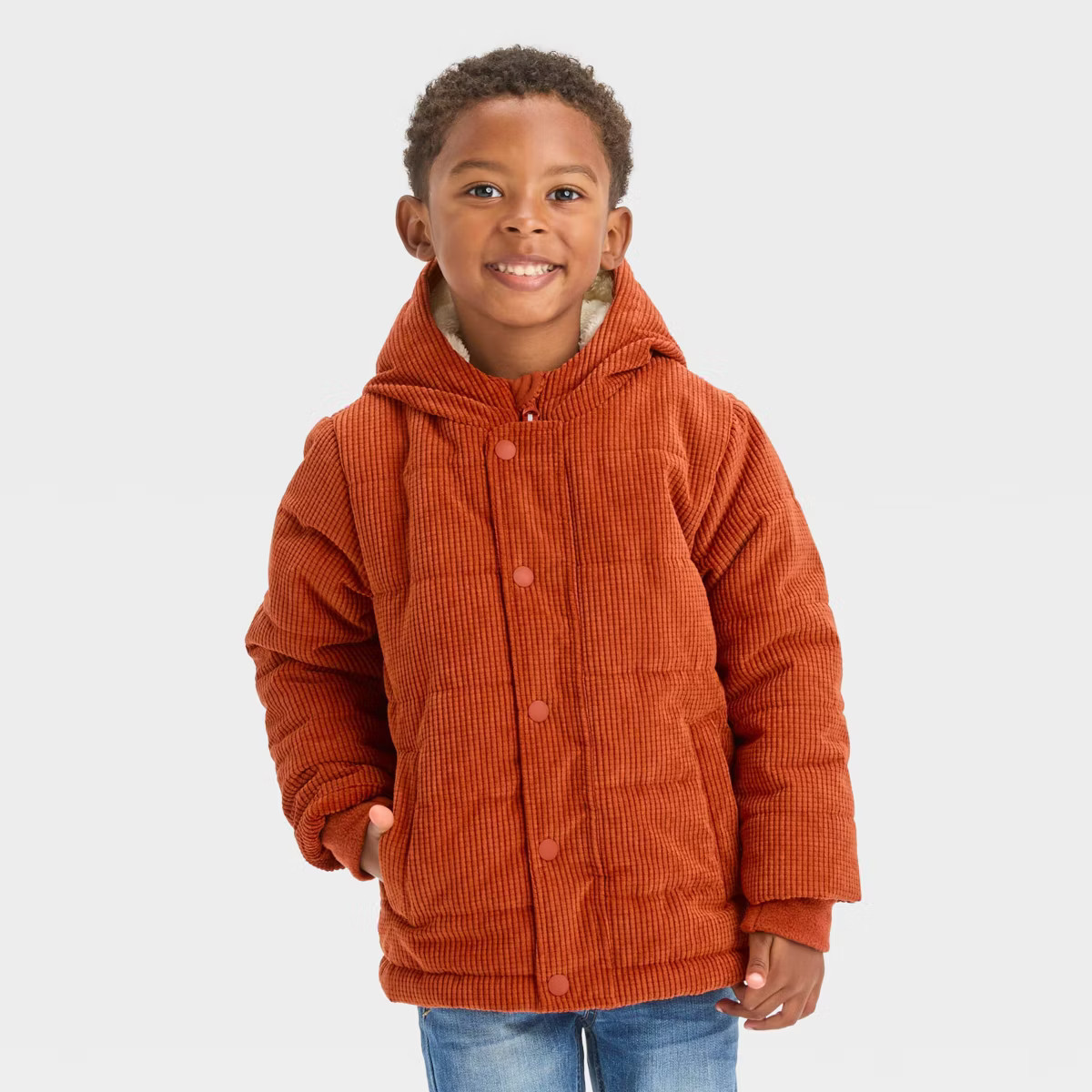Toddler Corduroy Puffer Jacket - Cat & Jack™ Brown | Target