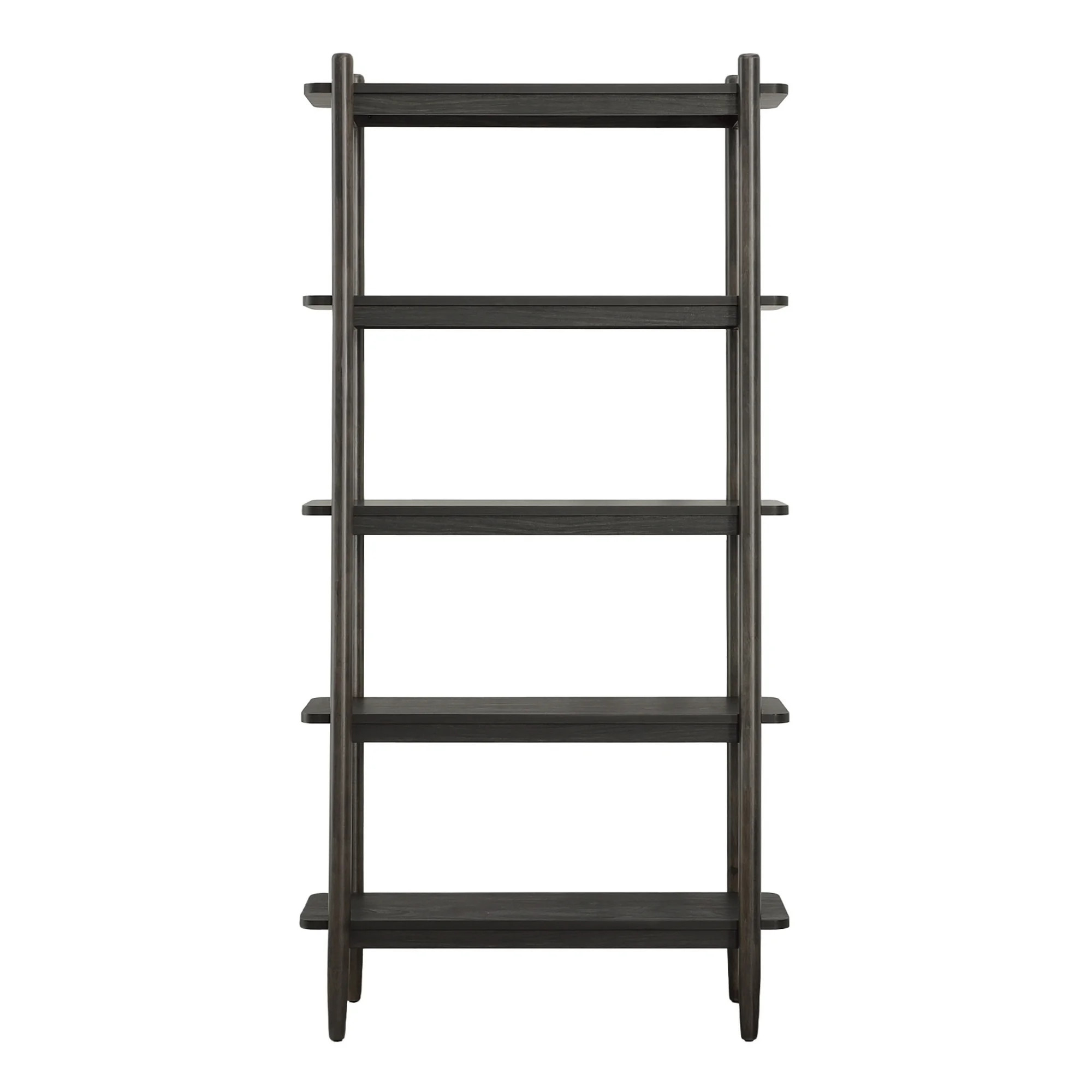 Better Homes & Gardens Springwood 5 Shelf Bookcase with Solid Wood Frame, Charcoal Finish - Walma... | Walmart (US)