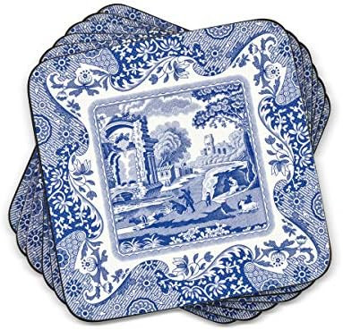 Pimpernel Coasters | Set of 6 | Spode Blue Italian Design | Cork Backed Board | Heat and Stain Re... | Amazon (US)