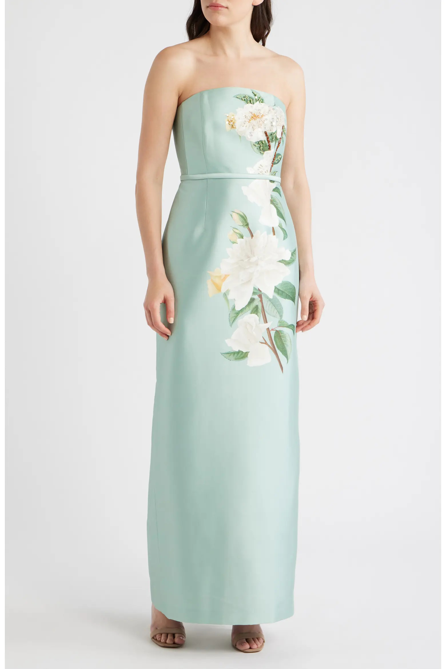 Sophia Floral Bead Embellished Mikado Strapless Gown (Women) | Nordstrom | Nordstrom