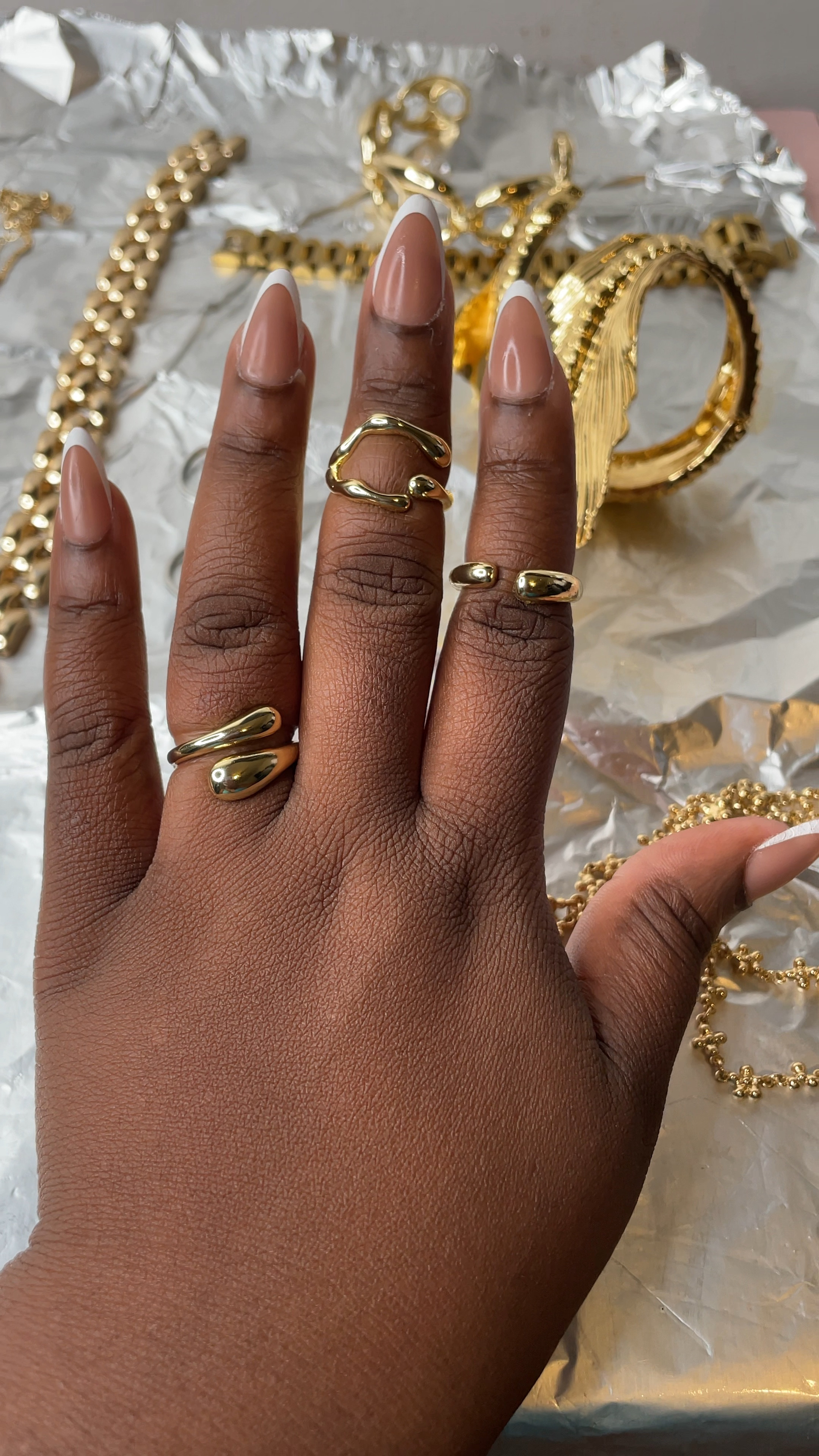 Plus size friendly rings. I love that these are open in the front you can bend them and open them up more to fit . 

#LTKOver40 #LTKPlusSize