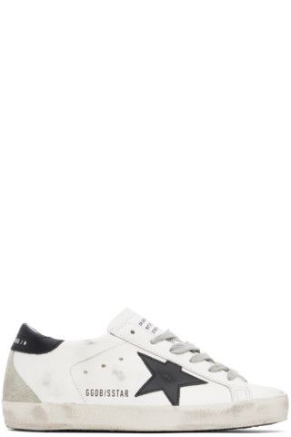 SSENSE Exclusive White & Black Super-Star Classic Sneakers | SSENSE