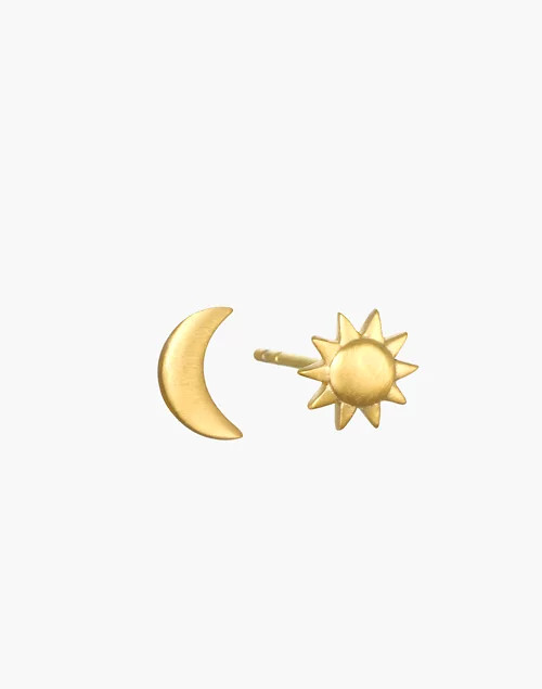Satya Jewelry Celestial Light Moon and Star Stud Earrings | Madewell