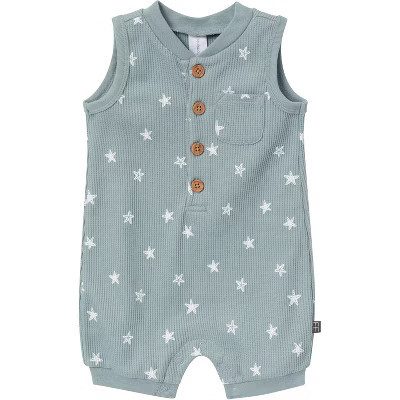 Modern Moments™ by Gerber Baby Boys' Sleeveless Romper, Medium Teal Starfish, 3-6 Months | Target