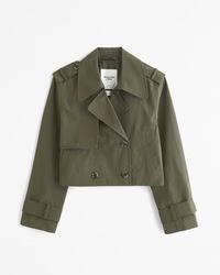 Women's Cropped Trench Coat | Women's Coats & Jackets | Abercrombie.com | Abercrombie & Fitch (US)