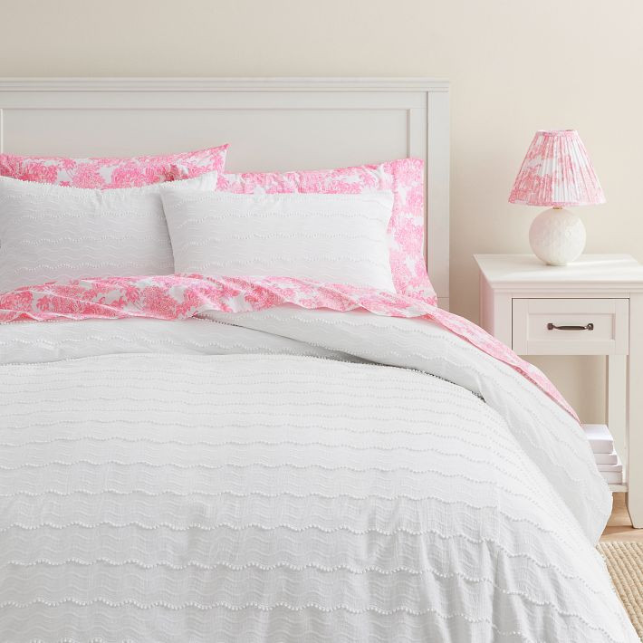 Lilly Pulitzer Mini Pom Waves Duvet Cover | Pottery Barn Teen