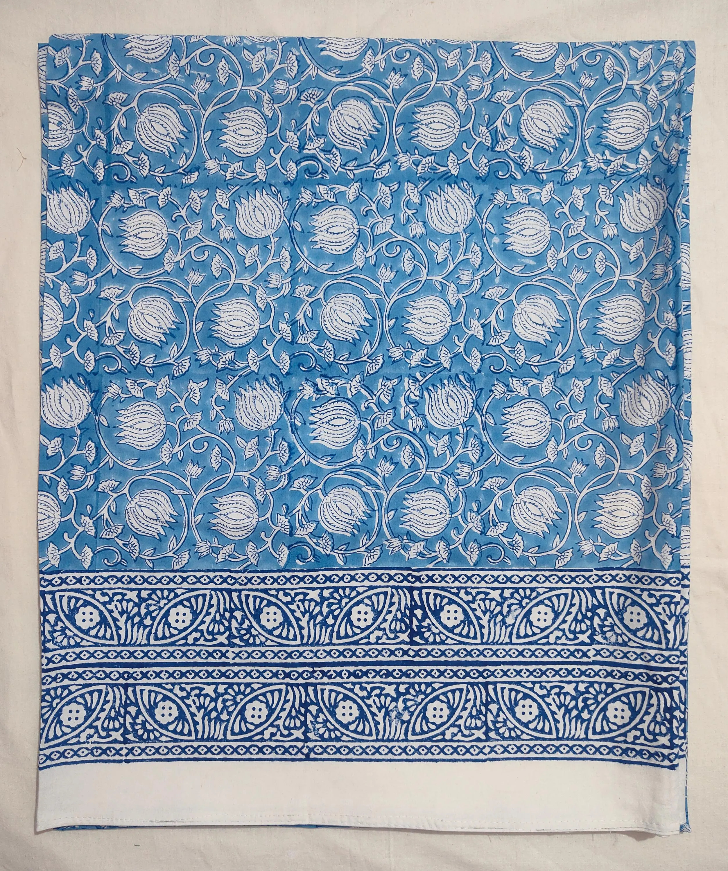 Hand Block Print Cotton Duvet Cover with Pillowcases: Floral Design | Etsy (Global)