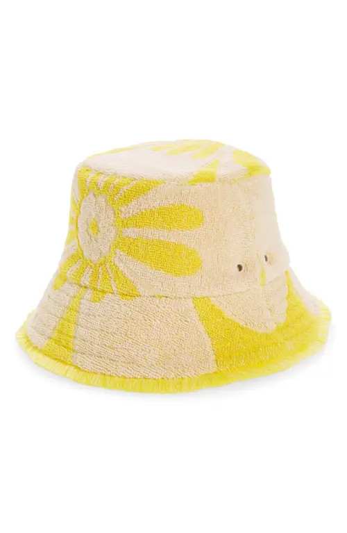 Zimmermann Jacquard Terry Cloth Bucket Hat in Yellow/Cream at Nordstrom | Nordstrom