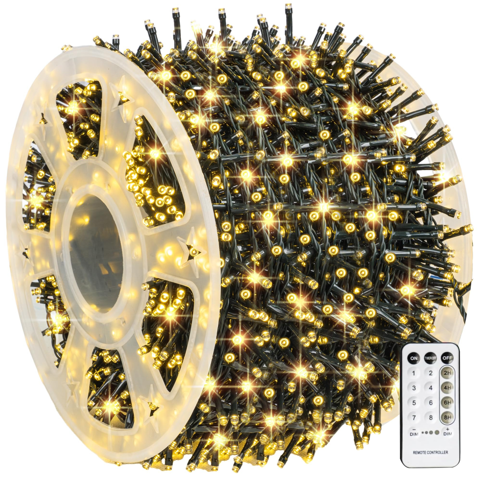 Dazzle Bright Outdoor Christmas String Lights, 1000 LED 328 FT Plug in Fairy Light with Remote Co... | Amazon (US)