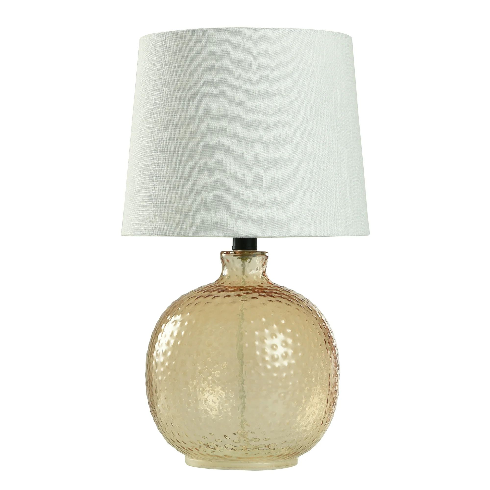 Hammered Glass Table Lamp, Amber with White Shade, 17" - Walmart.com | Walmart (US)