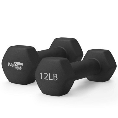 WECARE Neoprene Dumbells 2pc - Black 12lbs | Target