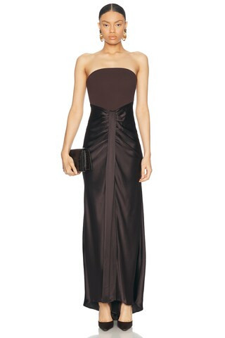 Staud Wayfaring Dress in Brown | FWRD 