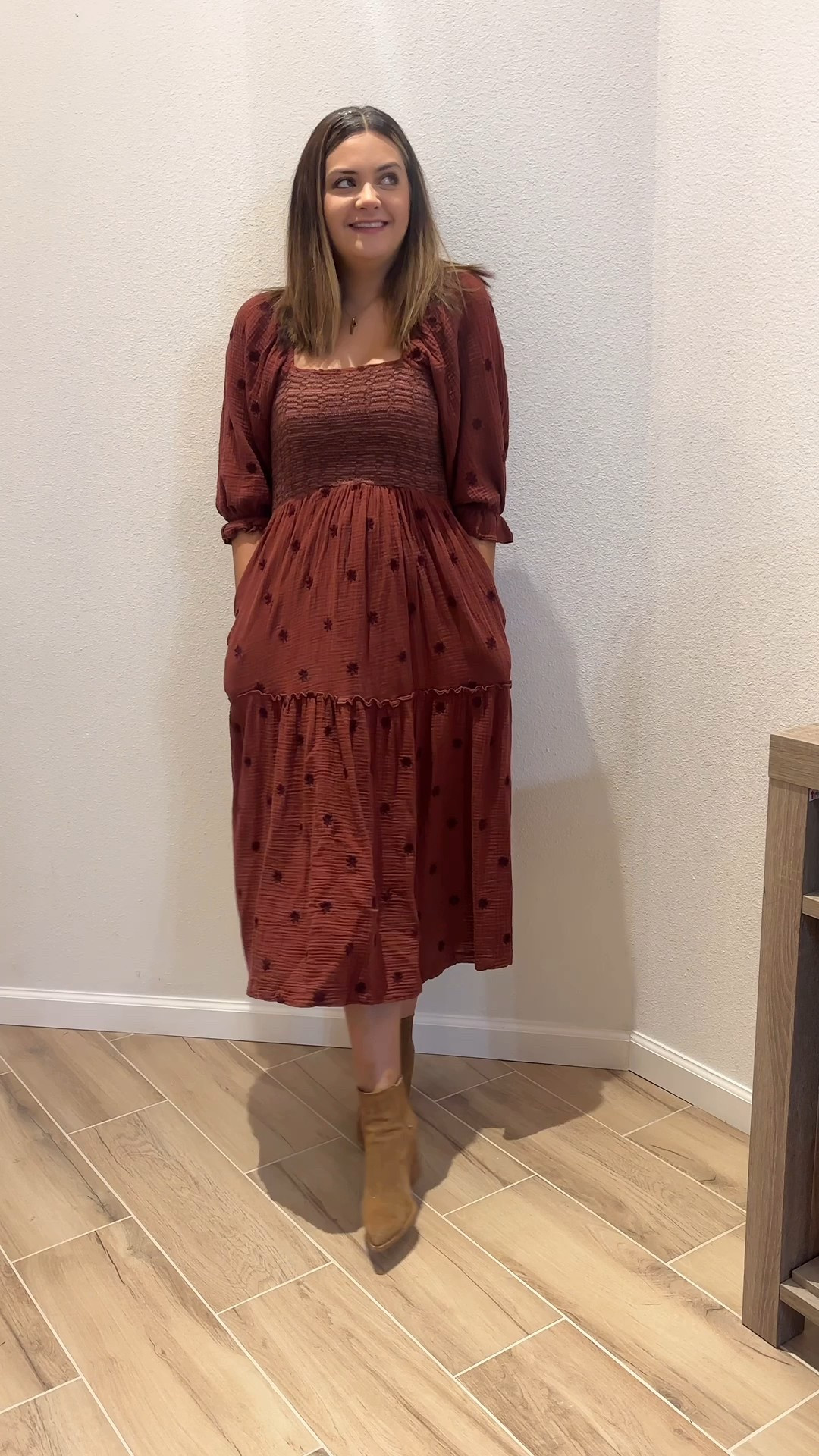 Viral fall dress. True to size medium. Fall boots 

#LTKShoeCrush #LTKStyleTip #LTKMidsize