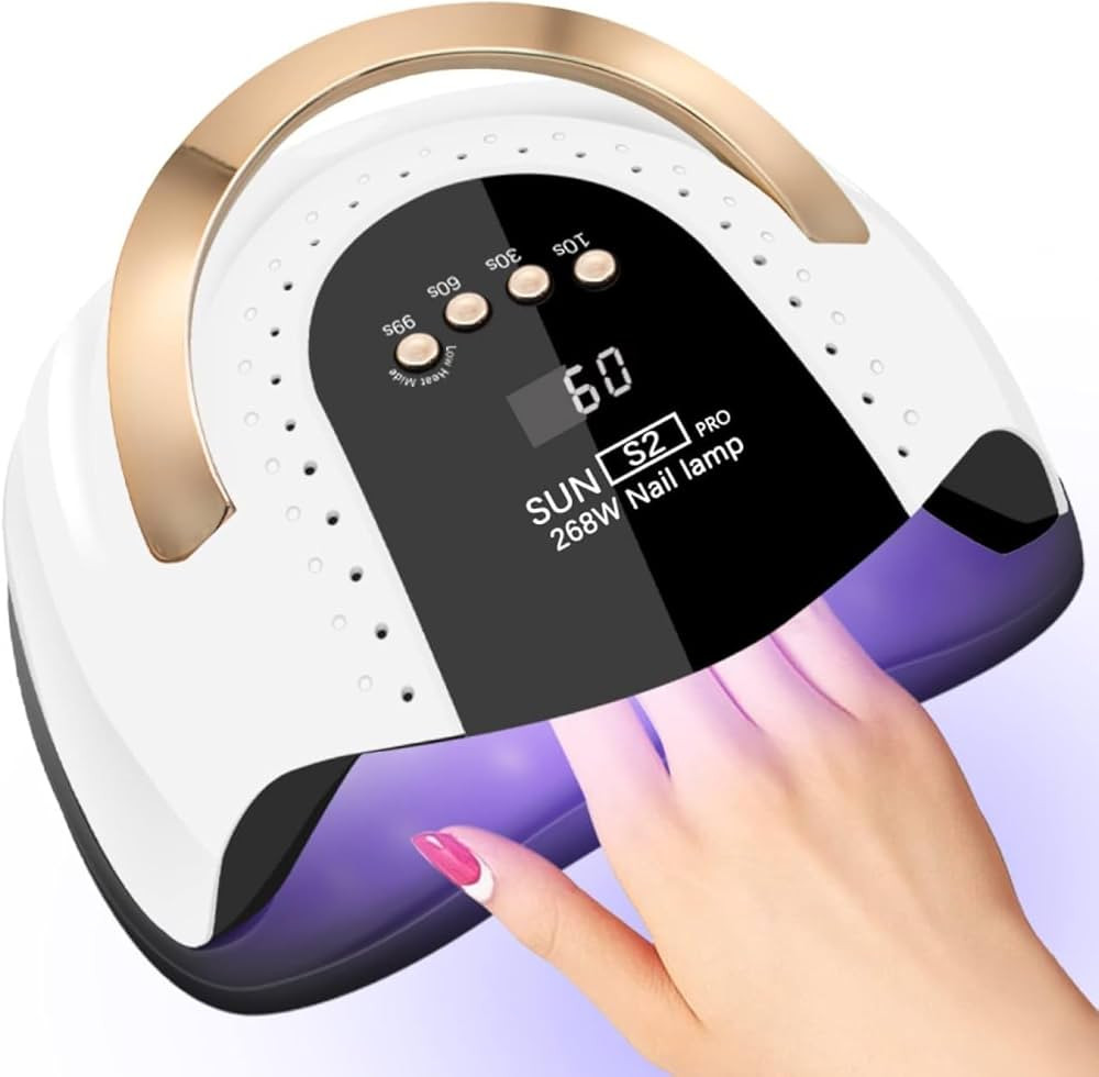 268W UV LED Nail Lamp, LKE Nail Dryer for Gel Polish, 4 Timers UV Nail Lamp Professional Nail Lig... | Amazon (US)