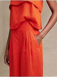 Mia Wide-Leg Cropped Linen Pant | Banana Republic (US)