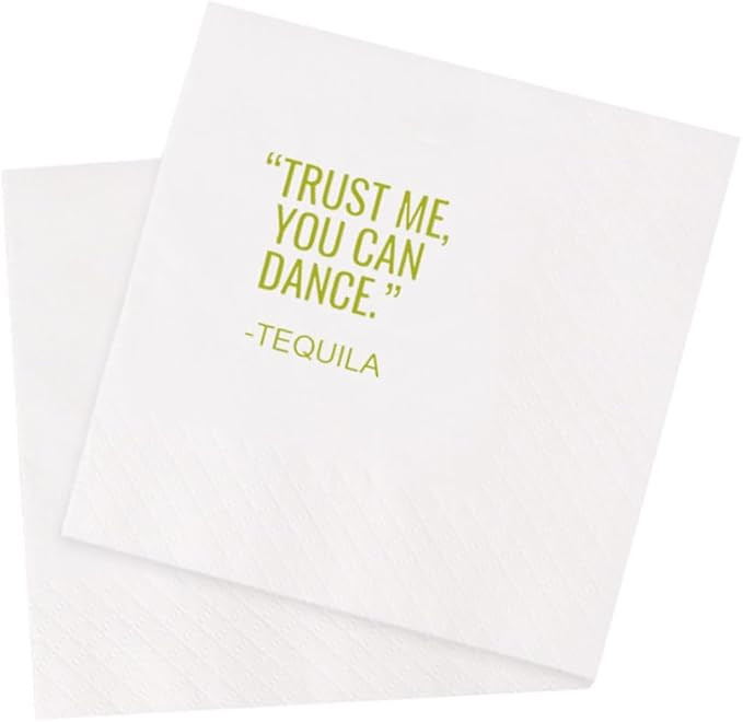 Funny Cocktail Napkins 100Pcs Trust Me You Can Dance Tequila Paper Disposable Party Napkins For B... | Amazon (US)