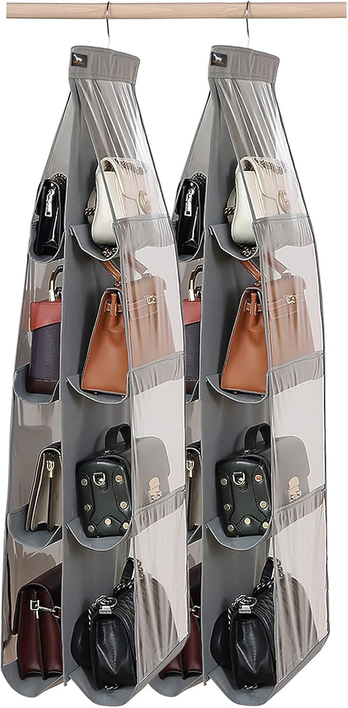 Zebricolo, Purse Organizer Closet, 2 Pack, Purse Hanger Closet, 8 Pockets, Bag Organizer for Clos... | Amazon (US)