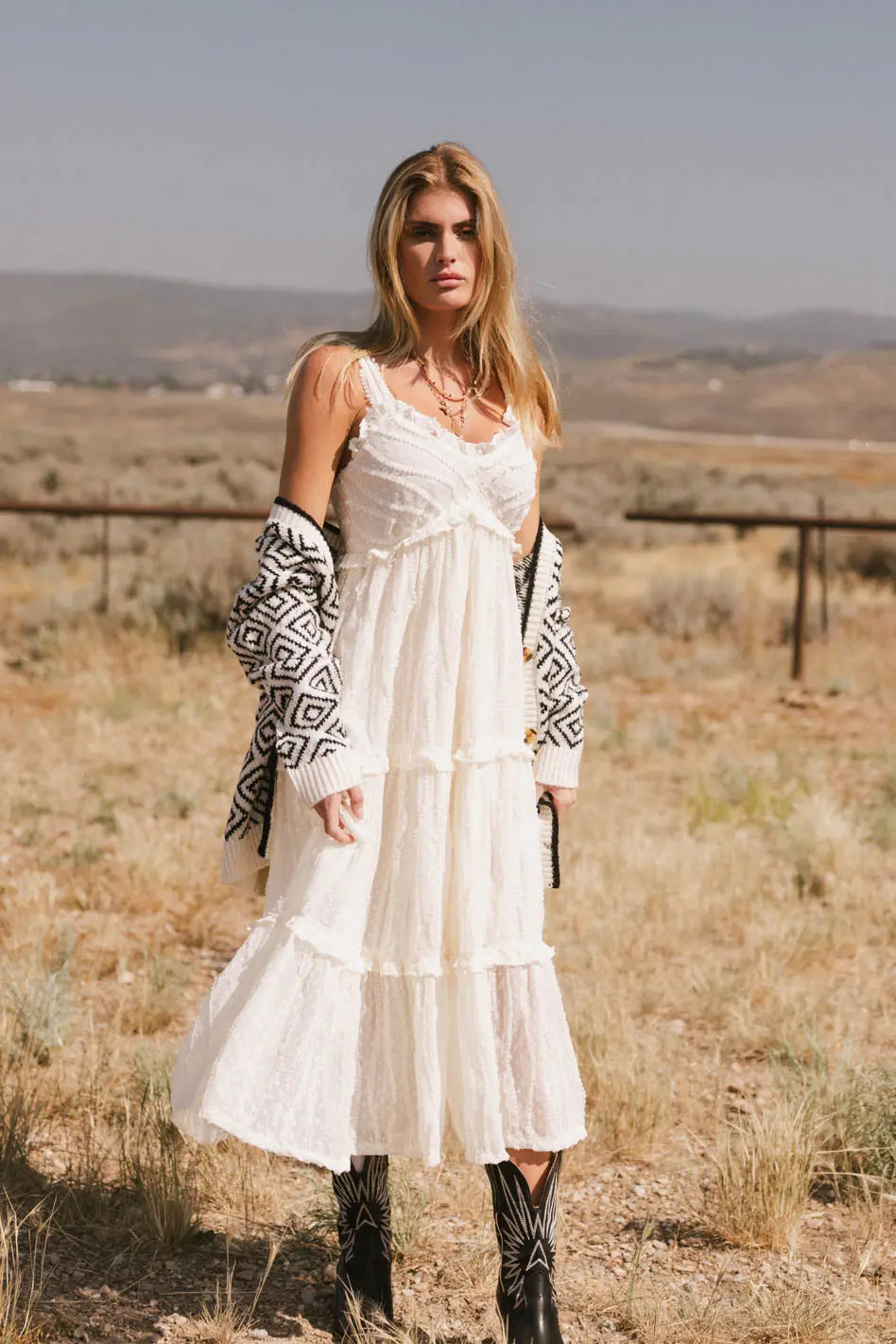 Maria Tulle Midi Dress in Cream | Böhme US