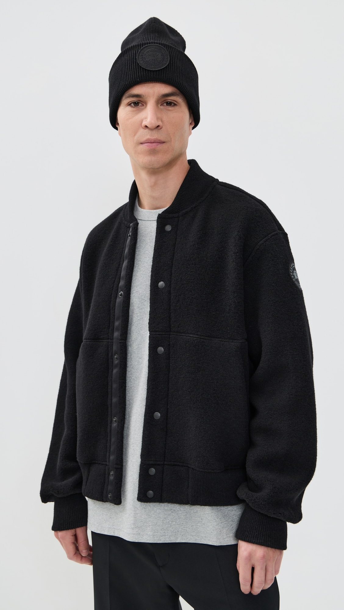 Hudson Black Disc Fleece Bomber | Shopbop