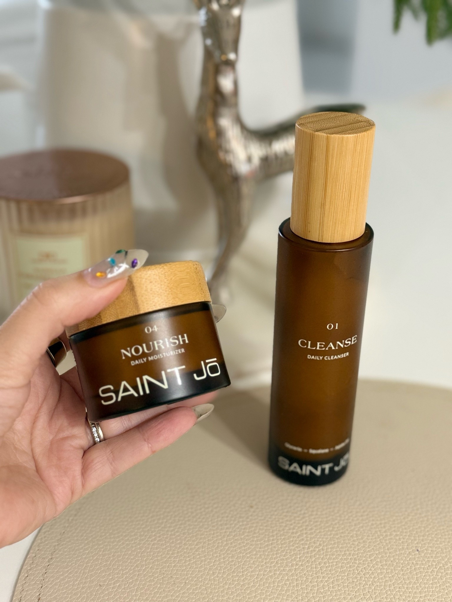 I’ve been using the Startup Ritual from @shop.saintjo and my skin has been loving it. The cleanser leaves my skin feeling fresh without stripping it, and the moisturizer gives the prettiest healthy glow while feeling so lightweight.

#LTKselfcare #LTKSaleAlert #LTKBeauty