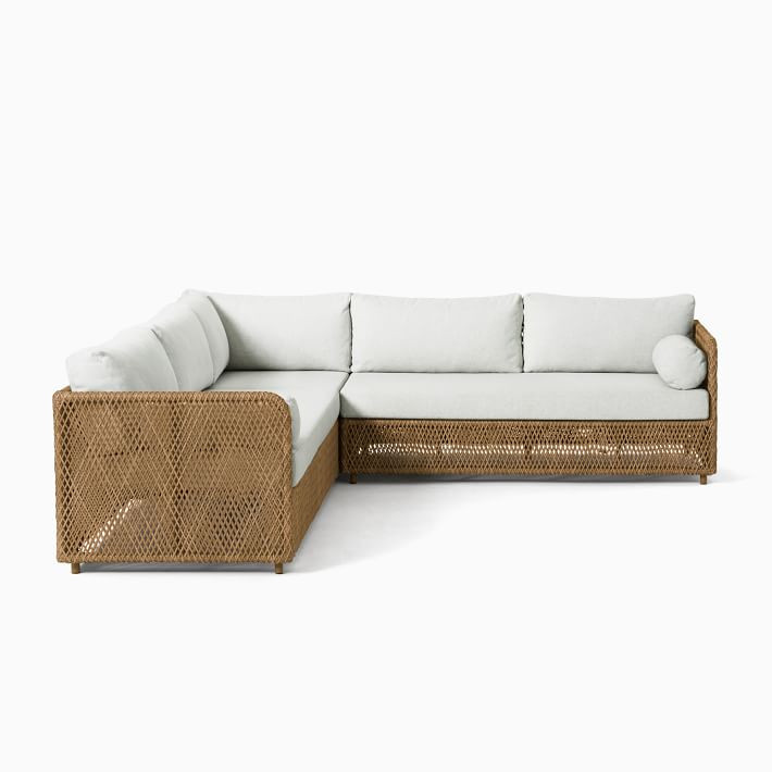 Coastal Outdoor 3-Piece L-Shaped Sectional (99") | West Elm (US)