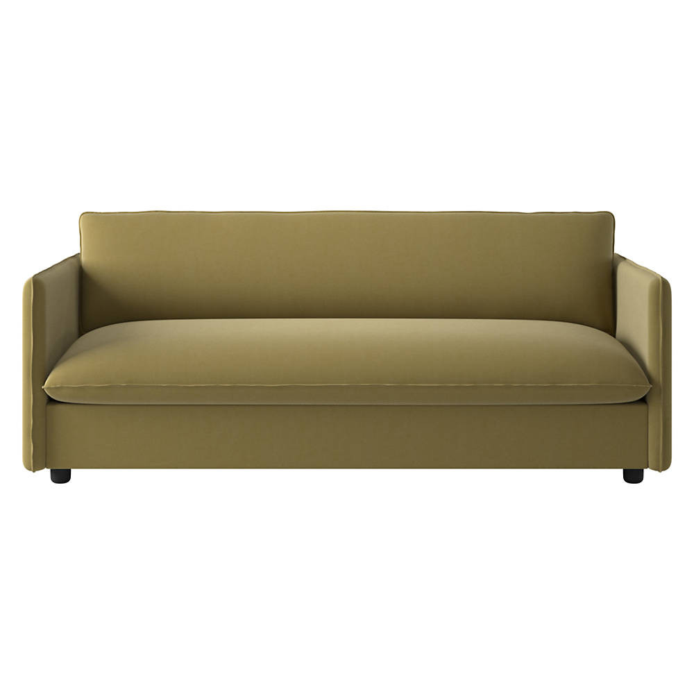 Corroy 78.25" Charcoal Grey Linen Apartment Sofa + Reviews | CB2 | CB2