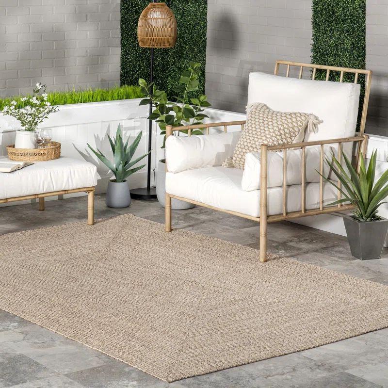 Owensby Handmade Braided Tan Indoor/Outdoor Patio Rug | Wayfair North America