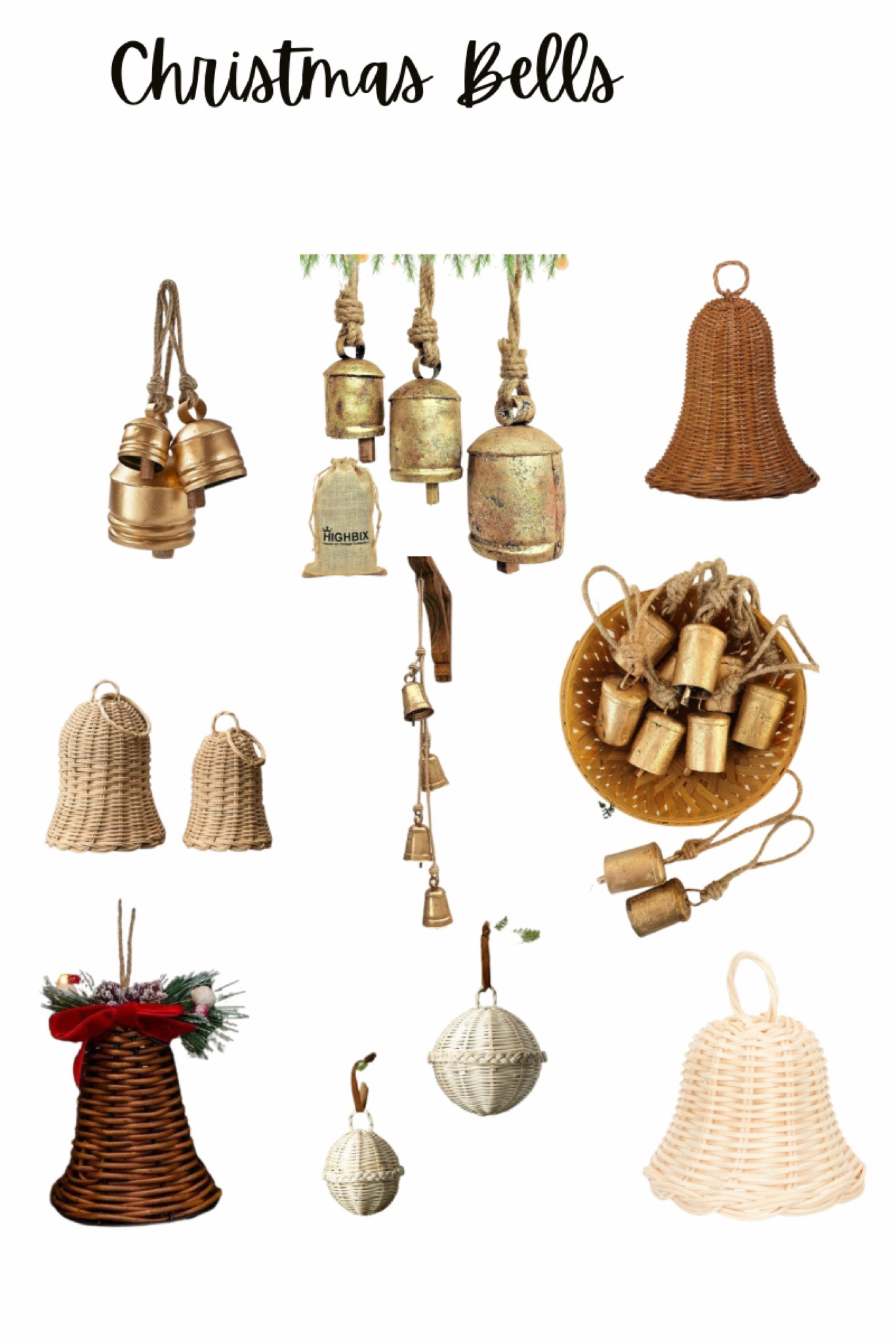Christmas ornaments. Wicker bells under $5. Rattan ornaments

#LTKHoliday #LTKSeasonal #LTKsalealert
