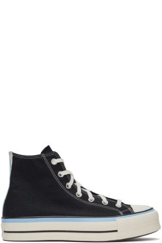Converse - Black & Blue Chuck Taylor All Star Lift Hi Sneakers | SSENSE
