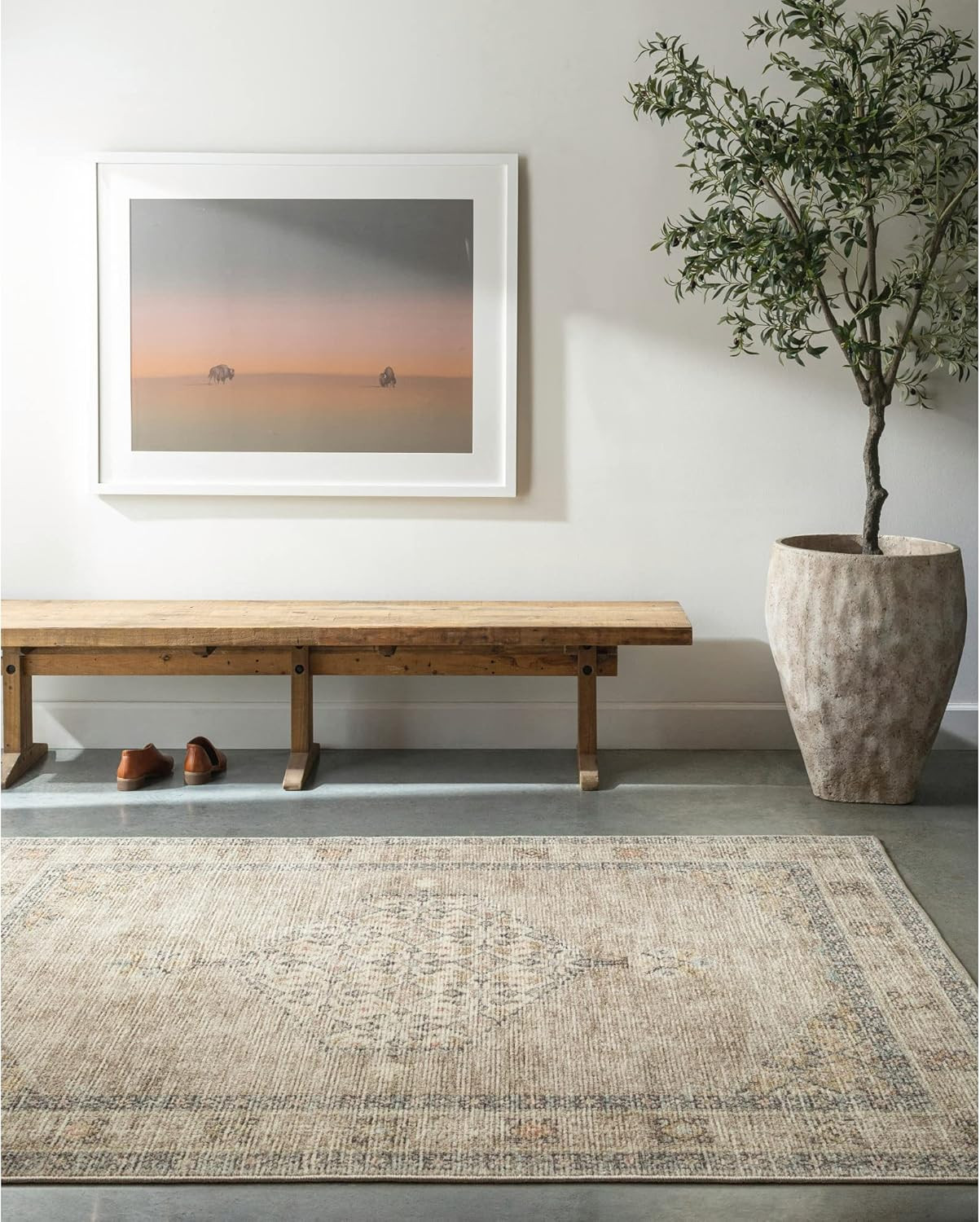 Becki Owens x Surya Lila Medallion Area Rug, 7'10" x 10', Off-White | Amazon (US)
