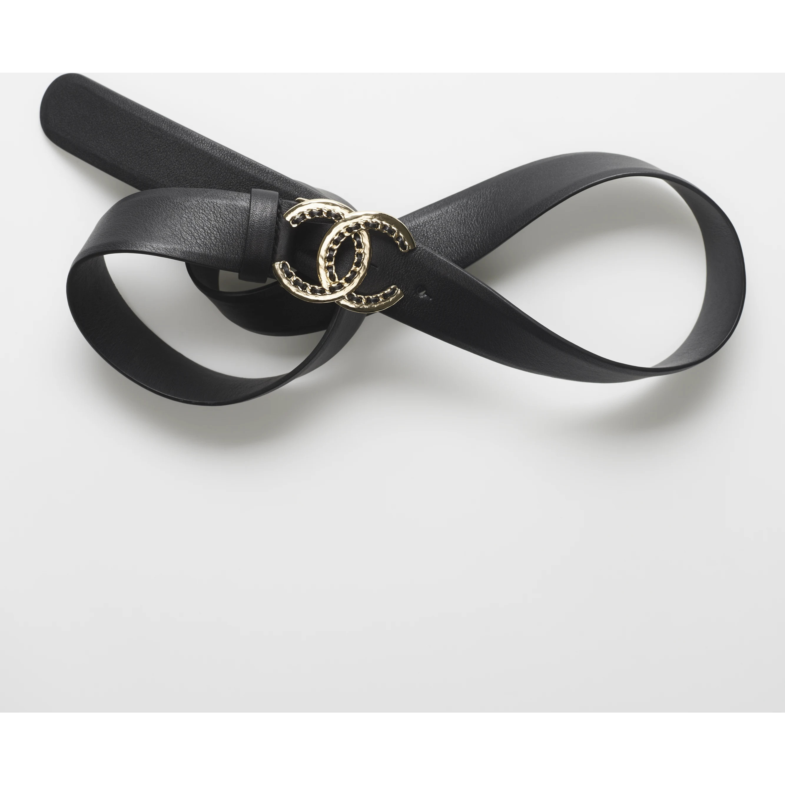 Belt - Calfskin, gold-tone metal & lambskin — Fashion | CHANEL | Chanel, Inc. (US)