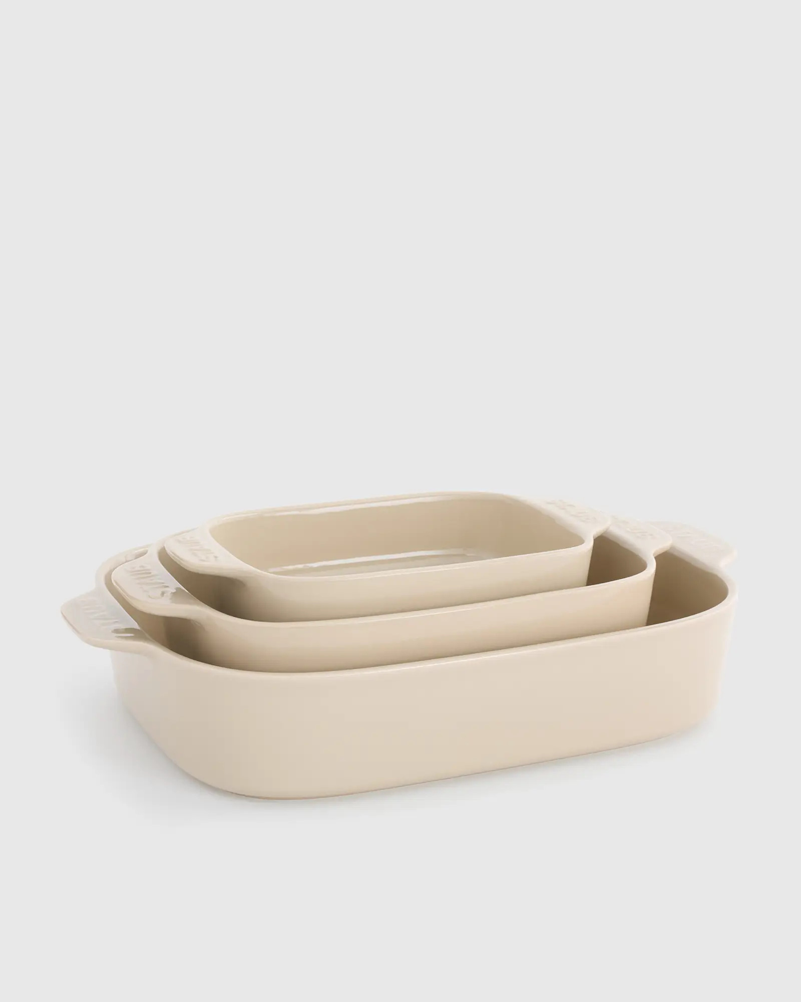 Staub Nested Rectangular Bakers, Set of 3 in Dune | Quince
